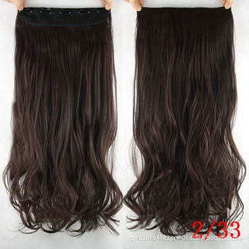 24" Long Straight Synthetic Hair Extension 5 Clips in One Piece High Temperature Fiber Synthetic Clip In Hair Piece for Women